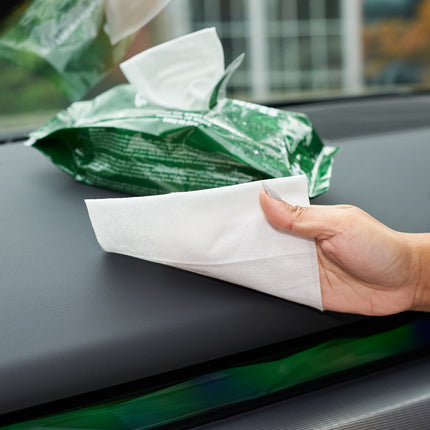 car is cleaning with wipes